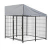 VEVOR Outdoor Dog Kennel, 3.67 x 3.78 x 4.1 ft Large Dog Kennel with Secure Lock, Outside Dogs Enclosures with UV-Resistant & Waterproof Roof Cover, Heavy Duty Pet Crate Cage Run for Large Dogs