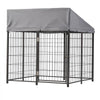 VEVOR Outdoor Dog Kennel, 3.67 x 3.78 x 4.1 ft Large Dog Kennel with Secure Lock, Outside Dogs Enclosures with UV-Resistant & Waterproof Roof Cover, Heavy Duty Pet Crate Cage Run for Large Dogs