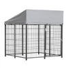 VEVOR Outdoor Dog Kennel, 3.67 x 3.78 x 4.1 ft Large Dog Kennel with Secure Lock, Outside Dogs Enclosures with UV-Resistant & Waterproof Roof Cover, Heavy Duty Pet Crate Cage Run for Large Dogs