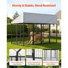 VEVOR Outdoor Dog Kennel, 7.87 x 3.94 x 5.4 ft Large Dog Kennel with Secure Lock, Outside Dogs Enclosures with UV-Resistant & Waterproof Roof Cover, Heavy Duty Pet Crate Cage Run for Large Dogs