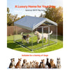 VEVOR Outdoor Dog Kennel, 6.56 x 6.56 x 5.25 ft Large Dog Kennel with Secure Lock, Outside Dogs Enclosures with UV-Resistant & Waterproof Roof Cover, Heavy Duty Pet Crate Cage Run for Large Dogs