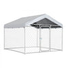 VEVOR Outdoor Dog Kennel, 6.56 x 6.56 x 5.25 ft Large Dog Kennel with Secure Lock, Outside Dogs Enclosures with UV-Resistant & Waterproof Roof Cover, Heavy Duty Pet Crate Cage Run for Large Dogs