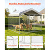 VEVOR Outdoor Dog Kennel, 7.55 x 7.55 x 7.05 ft Large Dog Kennel with Secure Lock, Outside Dogs Enclosures with UV-Resistant & Waterproof Roof Cover, Heavy Duty Pet Crate Cage Run for Large Dogs