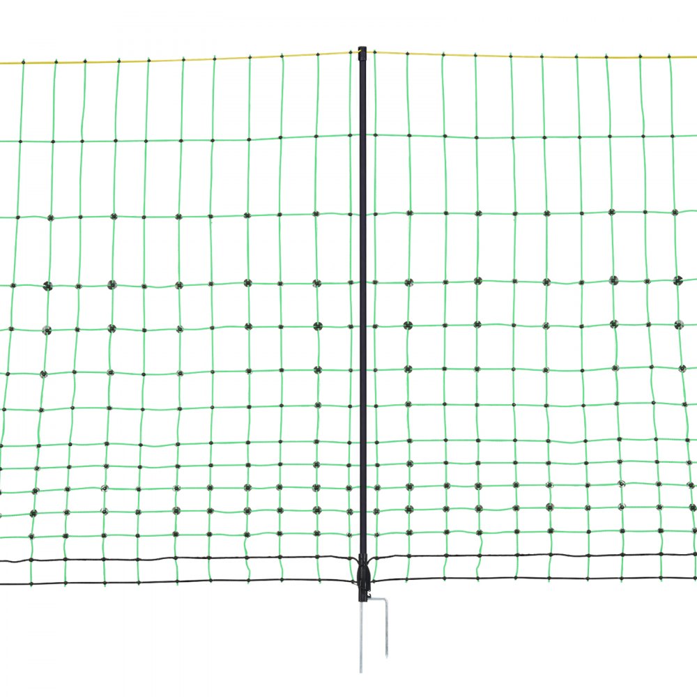 VEVOR Electric Fence Netting, 42 in (H) x 164 ft (L), PE Net Fencing with Posts & Double-Spiked Stakes, Utility Portable Electric Fence for Pigs, Cows, Sheep, Deer, Used in Backyards, Farms, Ranches