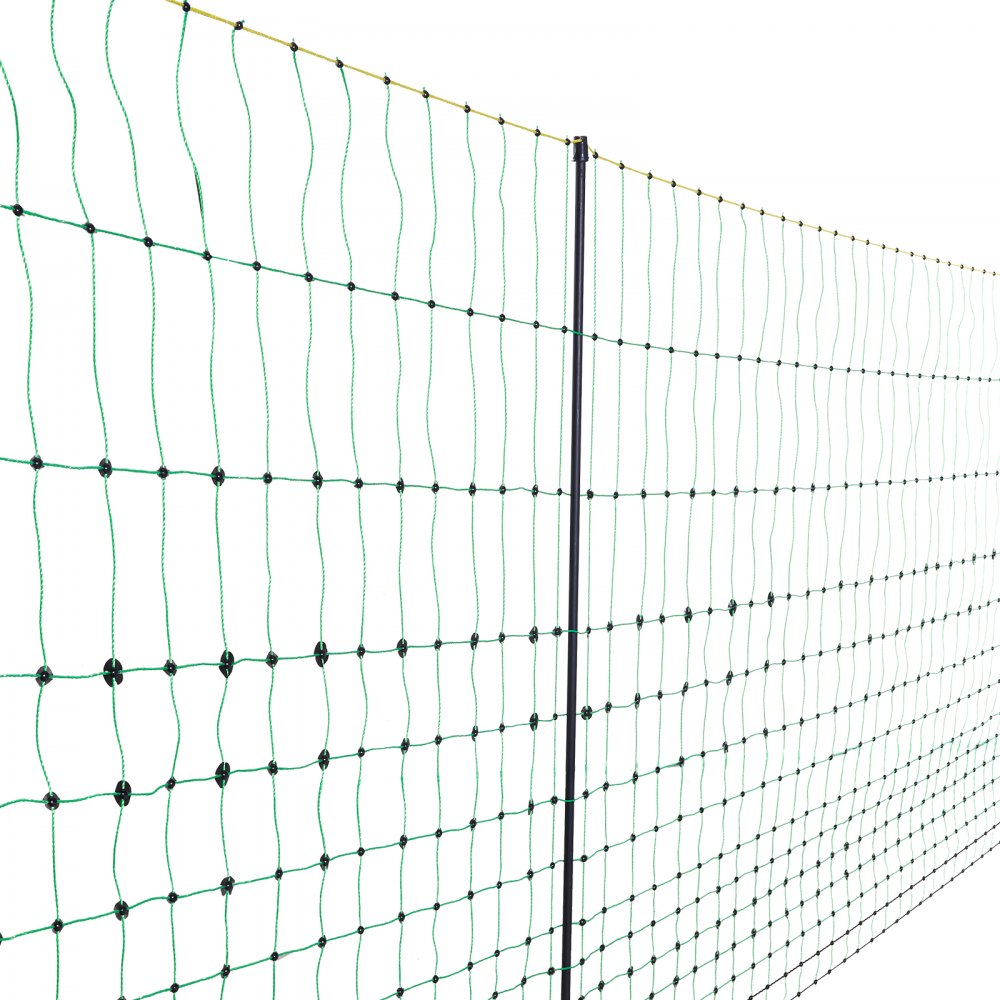 VEVOR Electric Fence Netting, 42 in (H) x 164 ft (L), PE Net Fencing with Posts & Double-Spiked Stakes, Utility Portable Electric Fence for Pigs, Cows, Sheep, Deer, Used in Backyards, Farms, Ranches