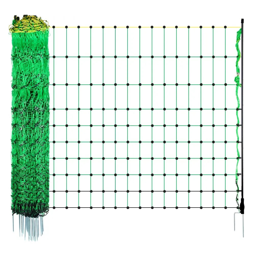 VEVOR Electric Fence Netting, 50" H x 164' L, Livestock Net Fencing with Posts & Stakes, Portable Mesh Nets for Goats, Sheep, Deer, Hogs, Dogs, Electric Fencing for Backyards, Gardens, Farms, Ranches