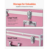 VEVOR Metal Storage Trunk, Set of 2, Wooden Suitcase Storage Boxes with Padlocks, Large Trunk Includes Casters and 3 Metal Handles, Decorative Store Chest with Lids for Travel, Apartment, Dorm, Pink
