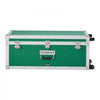 VEVOR Metal Storage Trunk, Set of 2, Wooden Suitcase Storage Boxes with Padlocks, Large Trunk Includes Casters and 3 Metal Handles, Decorative Store Chest with Lids for Travel, Apartment, Dorm, Green