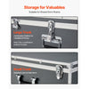 VEVOR Metal Storage Trunk, Set of 2, Wooden Suitcase Storage Boxes with Padlocks, Large Trunk Includes Casters and 3 Metal Handles, Decorative Store Chest with Lids for Travel, Apartment, Dorm, Gray