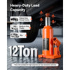 VEVOR Hydraulic Bottle Jack 12 Ton (26455.5 lbs) 9.06"-17.32" Lifting Range, for Heavy-Duty Pickup Truck, Medium-Duty Truck, RV, Auto Repair, House Lift, Multi-Directional Welded Jack with Long Handle