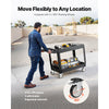 VEVOR Utility Cart, 550 lbs Load Capacity, 37 x 25.4-inch Service Cart, Two-Shelf Heavy Duty Plastic Utility Cart with 360° Swivel Wheels (2 with Brakes), Suitable for Warehouse, Garage, Cleaning