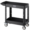 VEVOR Utility Cart, 550 lbs Load Capacity, 31.3 x 17.7-inch Service Cart, Two-Shelf Heavy Duty Plastic Utility Cart with 360° Swivel Wheels (2 with Brakes), Suitable for Warehouse, Garage, Cleaning