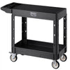 VEVOR Utility Cart, 550 lbs Load Capacity, 31.3 x 17.7-inch Service Cart, Two-Shelf Heavy Duty Plastic Utility Cart with 360° Swivel Wheels (2 with Brakes), Suitable for Warehouse, Garage, Cleaning