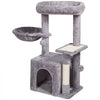 VEVOR Cat Tree for Indoor Cats, 31.4" Cat Tree Tower with Cat Condo, Sisal Scratching Post, Hammock, Top Perch, Jumping Platform, Cat House with Hang Ball, Cat Furniture Activity Center, Light Grey