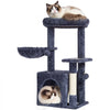 VEVOR Cat Tree for Indoor Cats, 31.4" Cat Tower with Cat Condo, Sisal Scratching Post, Hammock, Top Perch, Jumping Platform, Cat House with Hang Ball, Cat Furniture Activity Center, Dark Grey