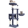 VEVOR Cat Tree for Indoor Cats, 45.2" Cat Tower with Cat Condo, Sisal Scratching Post, Hammock, Top Perch, Jumping Platforms, Large Cat House with Hang Ball, Cat Furniture Activity Center, Dark Grey