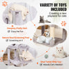 VEVOR Cat Tree for Indoor Cats, 56.2" Cat Tower with Cat Condo, Sisal Scratching Post, Hammock, Top Perch, Jumping Platforms, Large Cat House with Hang Ball, Cat Furniture Activity Center, Light Grey
