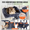 VEVOR Cat Tree for Indoor Cats, 68.5" Cat Tower with 2 Cat Condos, Sisal Scratching Post, Hammocks, Top Perches, Jumping Platforms and Ramp, Cat Furniture Activity Center with Hang Balls, Dark Grey