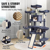 VEVOR Cat Tree for Indoor Cats, 68.5" Cat Tower with 2 Cat Condos, Sisal Scratching Post, Hammocks, Top Perches, Jumping Platforms and Ramp, Cat Furniture Activity Center with Hang Balls, Dark Grey