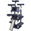 VEVOR Cat Tree for Indoor Cats, 68.5" Cat Tower with 2 Cat Condos, Sisal Scratching Post, Hammocks, Top Perches, Jumping Platforms and Ramp, Cat Furniture Activity Center with Hang Balls, Dark Grey