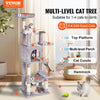 VEVOR Cat Tree for Indoor Cats, 60.6" Cat Tower with Cat Condo, Sisal Scratching Post, Hammock, Top Perch, Jumping Platforms, Large Cat Furniture Activity Center with Hang Ball, Light Grey