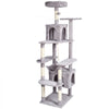VEVOR Cat Tree for Indoor Cats, 72" Cat Tower with 2 Cat Condos, Sisal Scratching Post, Hammock, Top Perch, Jumping Platforms, Large Cat Furniture Activity Center with Hang Ball, Light Grey