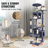 VEVOR Cat Tree for Indoor Cats, 72" Cat Tower with 2 Cat Condos, Sisal Scratching Post, Hammock, Top Perch, Jumping Platforms, Large Cat Furniture Activity Center with Hang Ball, Dark Grey