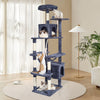 VEVOR Cat Tree for Indoor Cats, 72" Cat Tower with 2 Cat Condos, Sisal Scratching Post, Hammock, Top Perch, Jumping Platforms, Large Cat Furniture Activity Center with Hang Ball, Dark Grey