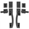 VEVOR Double Door Handle Set, Matte Black Arched Door Lever, Double Front Door Handle Set with Reversible Handle Lever, Heavy Duty Double Door Lock Set with Dummy, for Office Door or Front Door