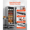 VEVOR Electric Hot Box Food Warmer, 16-Tier Commercial Warming Cabinet with Water Tray, Glass Door and Adjustable Shelves, Stainless Steel Food Warmer Cabinet, for Restaurant, Kitchen, Pizza, Chicken