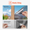 VEVOR Window Privacy Film, One Way Window Tint, Daytime Mirror Reflective Heat Control Glass, Static Cling Sun Blocking See out Not in Window Film for Home and Office, Black-Silver, 35.4 in x 13.1 ft