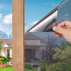 VEVOR Window Privacy Film, One Way Window Tint, Daytime Mirror Reflective Heat Control Glass, Static Cling Sun Blocking See out Not in Window Film for Home and Office, Black-Silver, 35.4 in x 13.1 ft