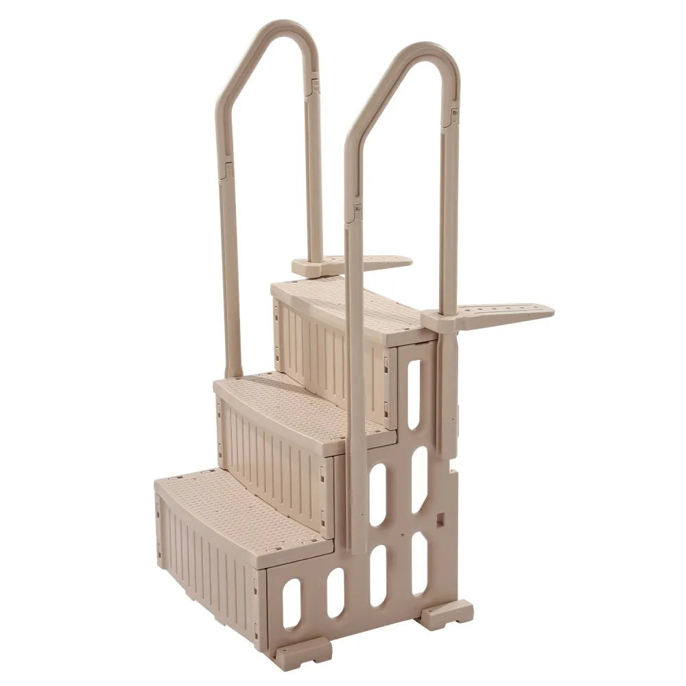 VEVOR Swimming Pool Ladder, 3-Step Double Handrails Stairs with Non-slip Heavy Duty Steps, Max Load Capacity 400 lbs, for 36-48 Inch Inground & Above-ground Pools of Any Decking Surface, Taupe