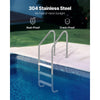 VEVOR Swimming Pool Ladder, 3-Step Double Handrails Stairs with Non-slip Heavy Duty Steps, Stainless Steel Load Capacity 265 lbs, for 48-54 In Inground Pools of Any Decking Surface Indoor & Outdoor