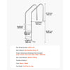 VEVOR Swimming Pool Ladder, 3-Step Double Handrails Stairs with Non-slip Heavy Duty Steps, Stainless Steel Load Capacity 265 lbs, for 48-54 In Inground Pools of Any Decking Surface Indoor & Outdoor