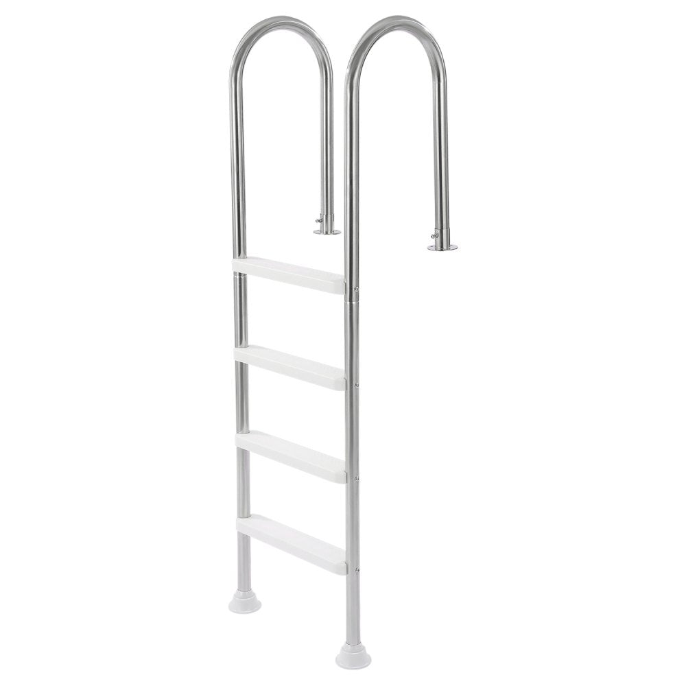 VEVOR Swimming Pool Ladder, 4-Step Double Handrails Stairs with Non-slip Heavy Duty Steps, Stainless Steel Load Capacity 265 lbs, for 54 In Inground Pools with Mounted Deck Board Indoor & Outdoor