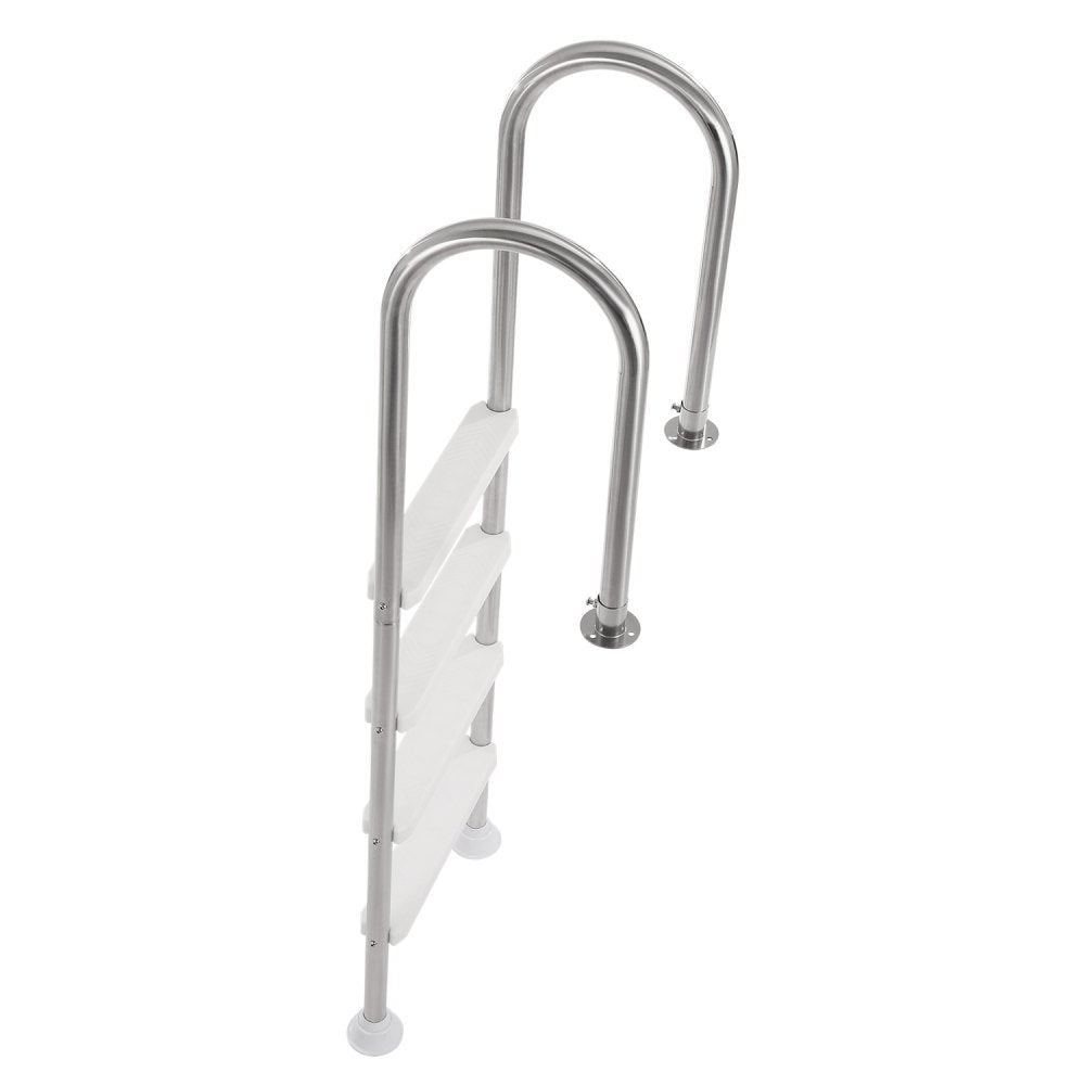 VEVOR Swimming Pool Ladder, 4-Step Double Handrails Stairs with Non-slip Heavy Duty Steps, Stainless Steel Load Capacity 265 lbs, for 54 In Inground Pools with Mounted Deck Board Indoor & Outdoor