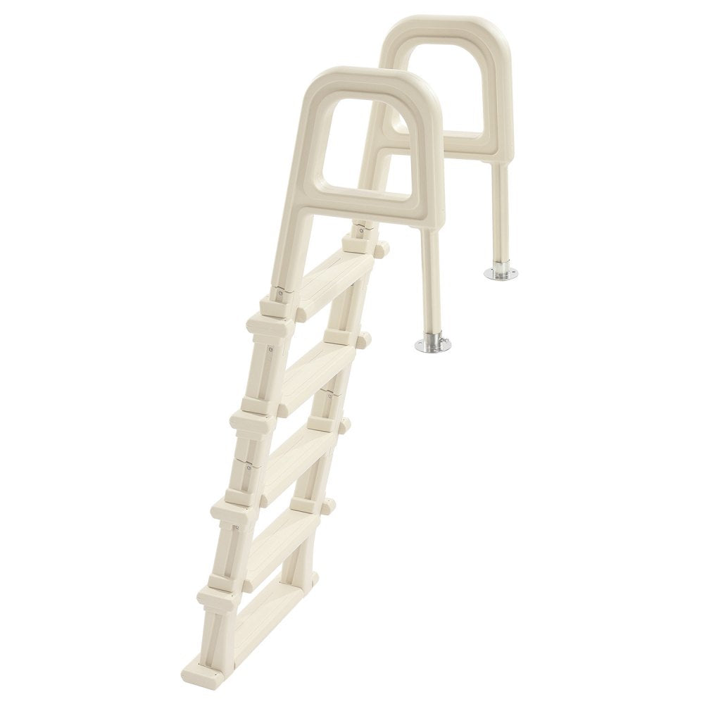 VEVOR Swimming Pool Ladder, 75°Inclined 5-Step Double Handrails Stair, Non-slip Heavy Duty Steps, Load Capacity 300 lb, for 48-54 In Inground & Above-ground Pools of Any Deck Surface Indoor & Outdoor
