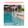 VEVOR Swimming Pool Ladder, 4-Step Double Handrails Stair, Non-slip Thickened Heavy Duty Steps, Load Capacity 300 lb, for 48-54 In Inground & Above-ground Pools of Any Deck Surface Indoor & Outdoor