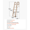 VEVOR Swimming Pool Ladder, Inclined 5-Step Double Handrails Stair, Non-slip Heavy Duty Step, Load Capacity 300 lb, for 48-54" Inground & Above-ground Pools of Any Deck Surface Indoor & Outdoor, Taupe