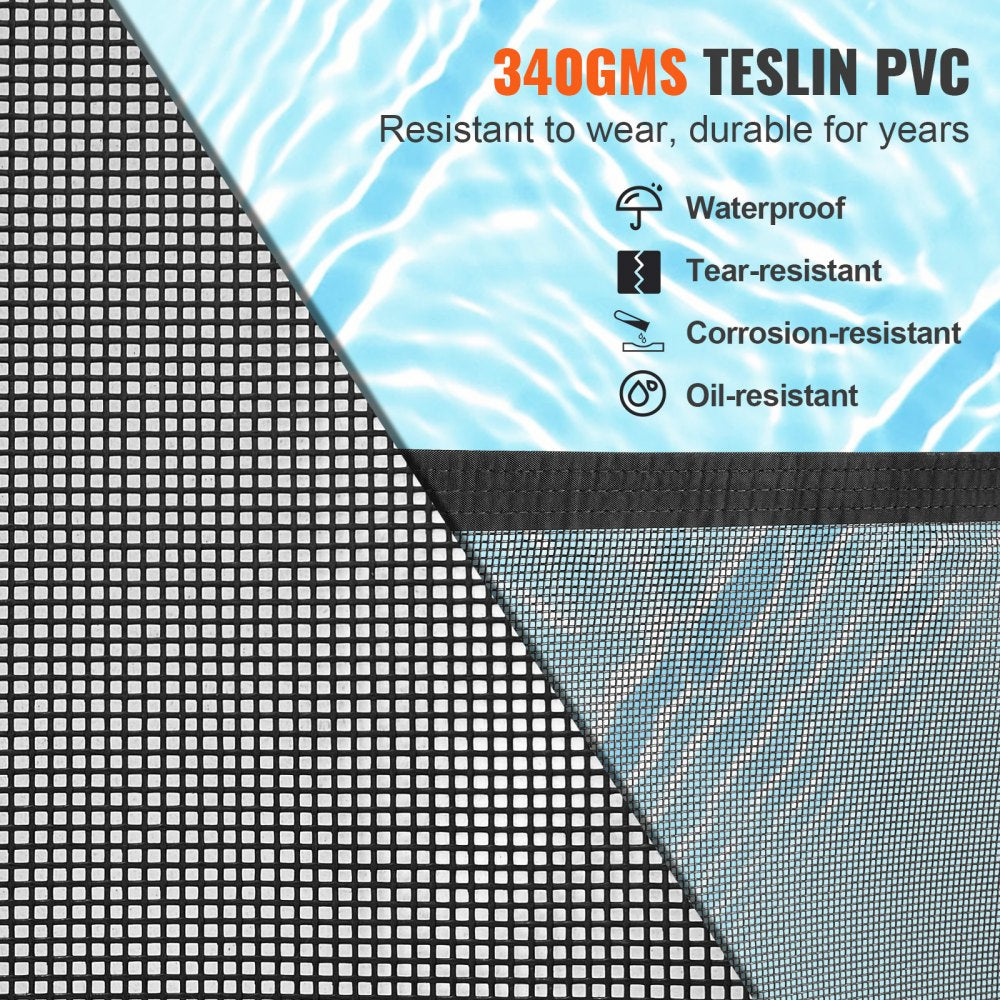 VEVOR Pool Fence, 4 x 12 FT Pool Fences for Inground Pools, Removable Child Safety Pool Fencing, Easy DIY Installation Swimming Pool Fence, 340gms Teslin PVC Pool Fence Mesh Protects Kids and Pets