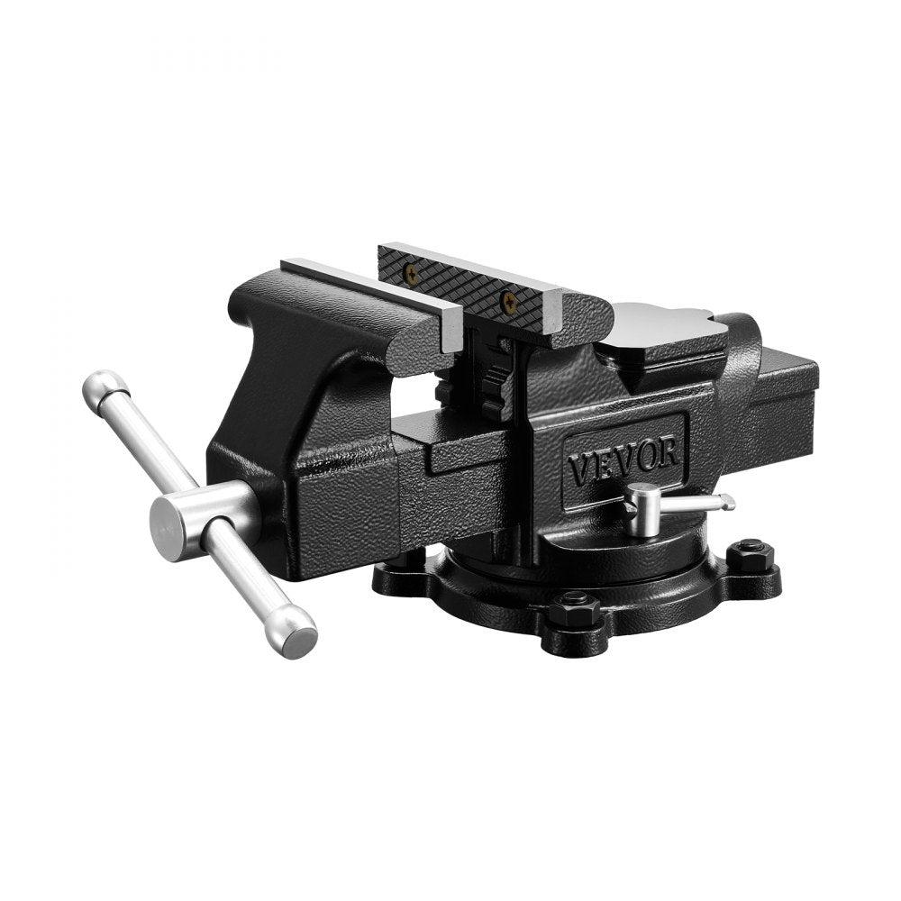 VEVOR Heavy Duty Bench Vise, 4" Jaw Width, Multi-Purpose Ductile Iron Bench Vise with Anvil and 360-Degree Locking Swivel Base, 2.24" Throat Depth, 4.7" Max Jaw Opening, for Drilling, Pipe Cutting