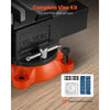 VEVOR Bench Vise, 5" Jaw Width, 5" Max Jaw Opening Multipurpose Vise with 360° Swivel Locking Base, 2.8" Throat Depth, Heavy Duty Ductile Iron Workbench Vise with Anvil, for Clamping Round Pipes
