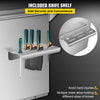 VEVOR Range Backsplash with Shelf 36 x 29.5 Inch Range Hood Wall Shield, Stainless Steel Backsplash Silver Splash Plate for Range Hood Stainless Backsplash with Built-in Storage Shelf and Hanging Rack