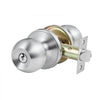 VEVOR Keyed Entry Door Knob, Satin Nickel Door Knob with Round Ball, Keyed Exterior & Thumb Turn Lock Interior, All Metal Doorknobs Hardware with Lock and Keys, Modern Design for Bedroom & Bathroom