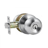 VEVOR Keyed Entry Door Knob, Satin Nickel Door Knob with Round Ball, Keyed Exterior & Thumb Turn Lock Interior, All Metal Doorknobs Hardware with Lock and Keys, Modern Design for Bedroom & Bathroom