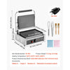 VEVOR Commercial Panini Grill, 1800W Electric Sandwich Panini Maker, Stainless Steel Sandwichs Press Grill with Handle and Temp Control, 13.5x9.3 in Full Flat Enamel Plate, for Hamburger Steak Bacon
