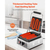 VEVOR Commercial Panini Grill, 1800W Electric Sandwich Panini Maker, Stainless Steel Sandwichs Press Grill with Handle and Temp Control, 8.8x9 in Full Grooved Enamel Plate for Hamburger Steak Bacon
