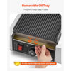VEVOR Commercial Panini Grill, 1800W Electric Sandwich Panini Maker, Stainless Steel Sandwichs Press Grill with Handle and Temp Control, 8.8x9 in Full Grooved Enamel Plate for Hamburger Steak Bacon