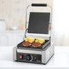 VEVOR Commercial Panini Grill, 1800W Electric Sandwich Panini Maker, Stainless Steel Sandwich Press Grill, Panini Grill with Temp Control & 9"x9" Full Grooved Enamel Plate for Hamburger Steak Bacon
